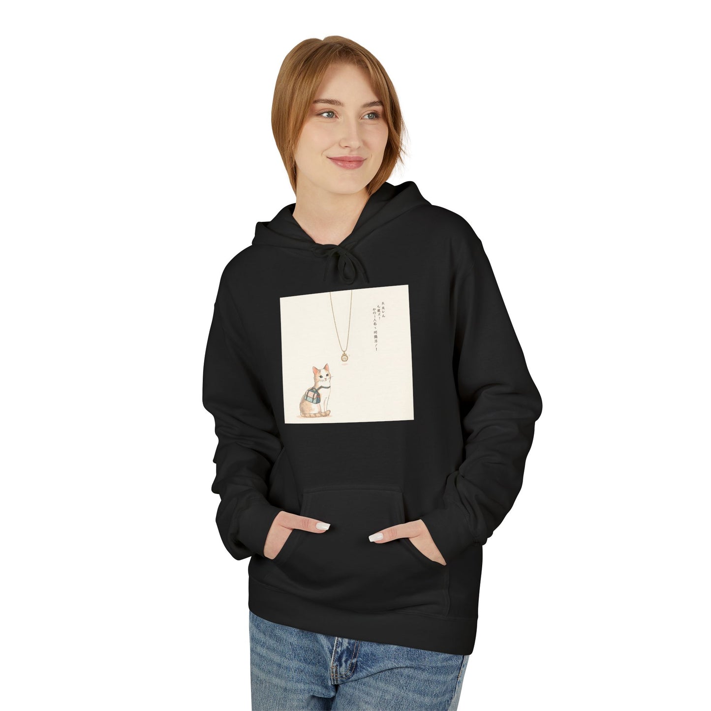 Lucky Cat Clover Illustration Hoodie | Eco-Limited