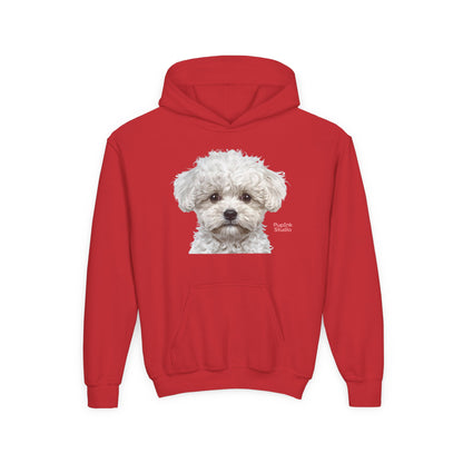 Cute White Puppy Face Youth Hoodie|Eco-Friendly - Limited