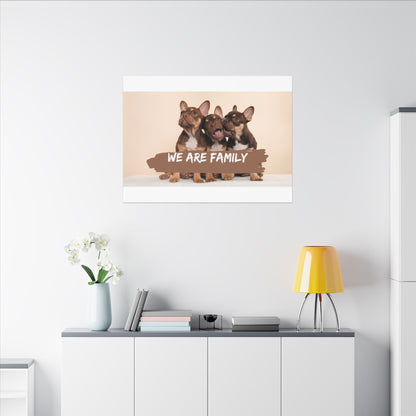 We Are Family French Bulldog Canvas Wall Art