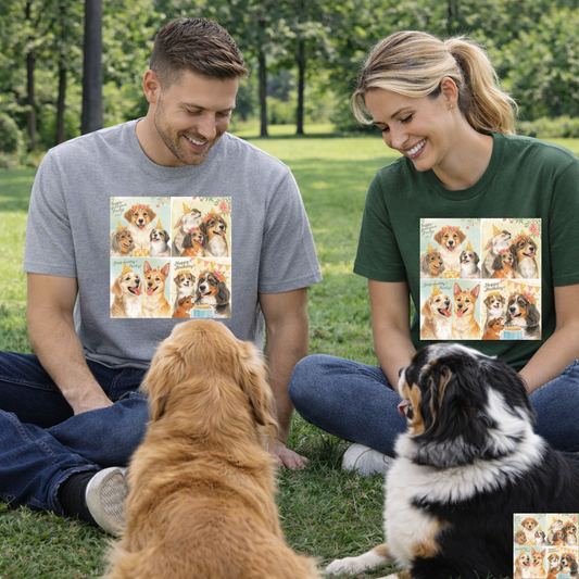 Dog Birthday Party Art T-Shirt | Eco-Limited