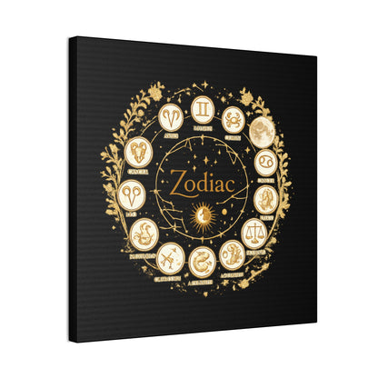 Golden Zodiac Astrology Canvas | Eco-Limited