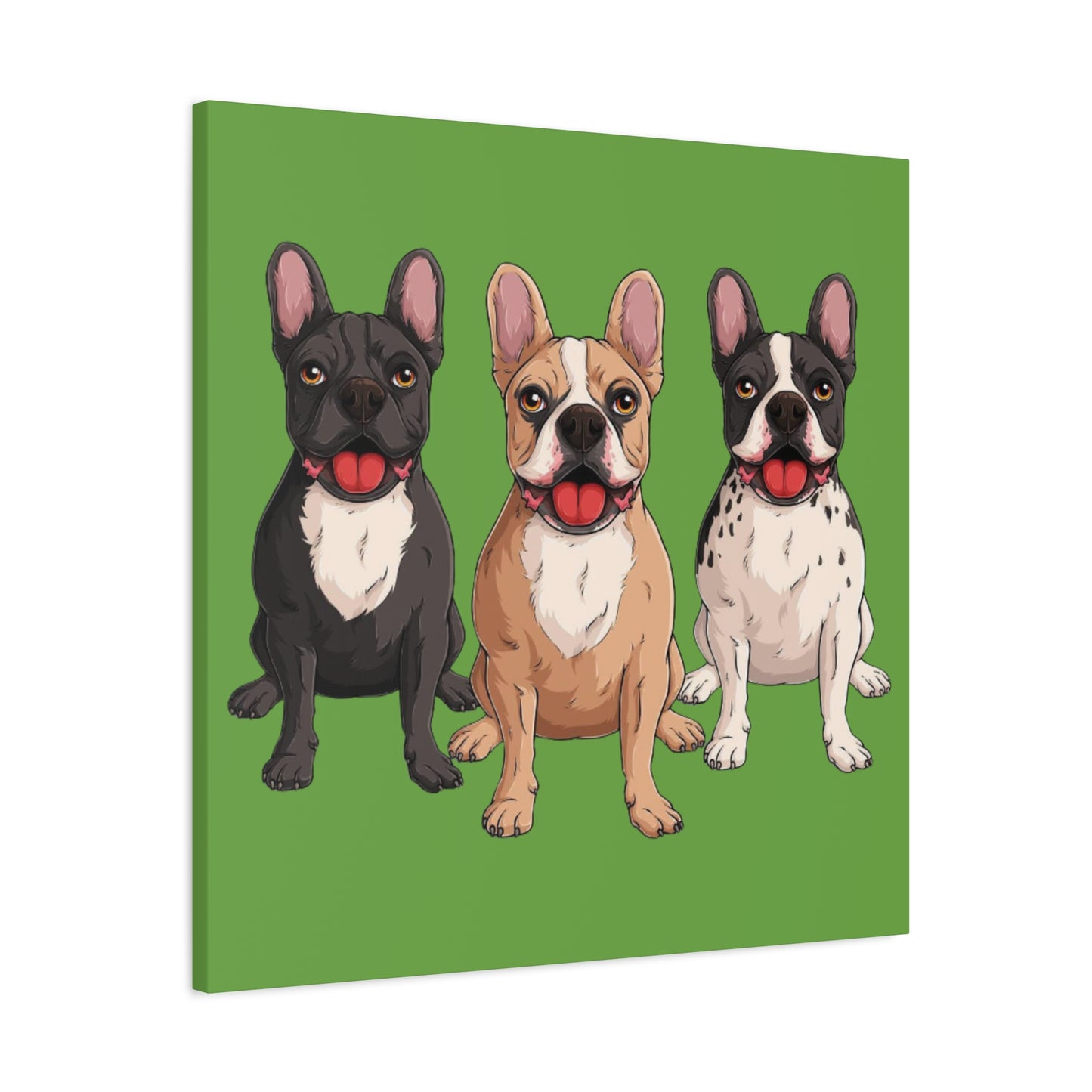 French Bulldog Trio Canvas Wall Art|Eco-Friendly - Limited