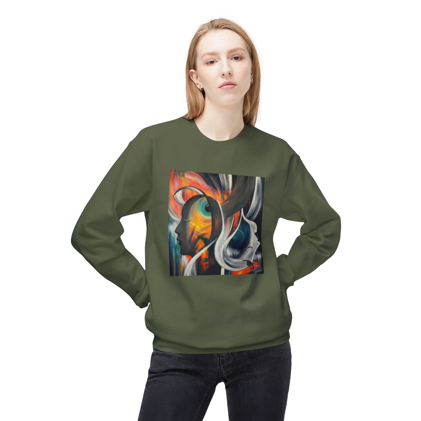 Abstract Expression Portrait Sweatshirt | Eco-Limited