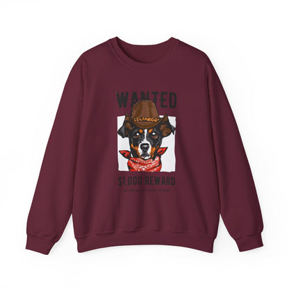 Wanted Cowboy Dog Art Sweatshirt | Eco-Limited