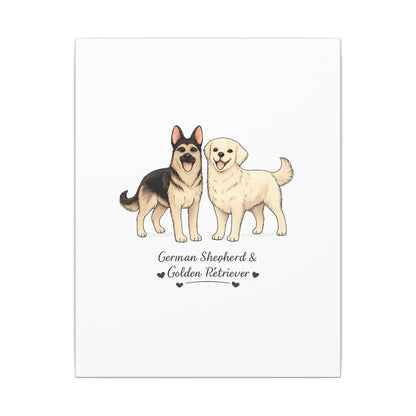 German Shepherd & Golden Retriever Canvas Wall Art
