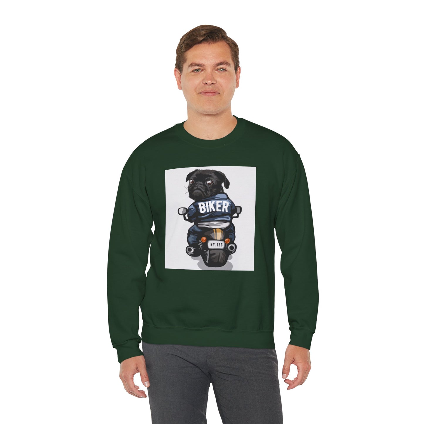 Biker Pug Graphic Sweater | Eco-Limited