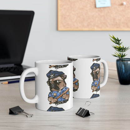 Cute Cop Dog Ceramic Coffee Cup (11oz & 15oz)