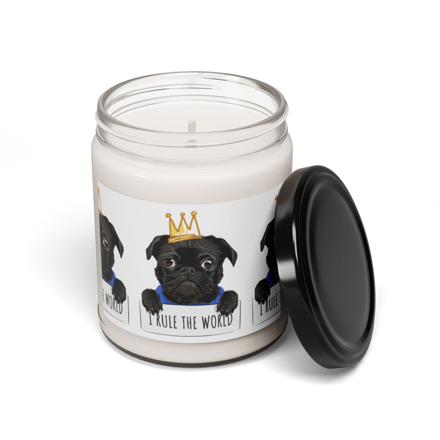"I Rule The World" Pug Crown Soy Organic Candle