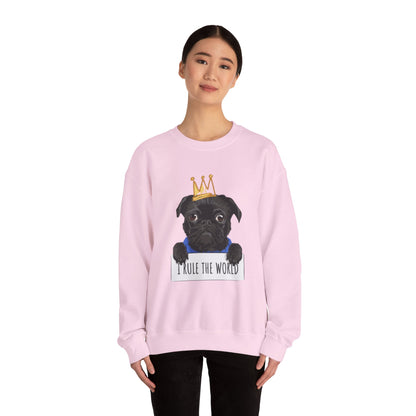 I Rule the World Pug Sweatshirt | Eco-Limited
