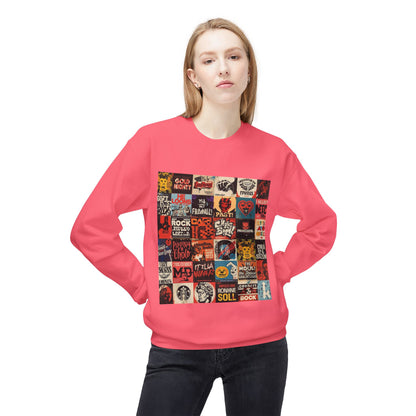Vintage Rock Poster Collage Sweatshirt | Eco-Limited