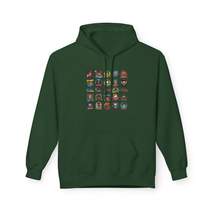 Retro Pop Culture Character Grid Hoodie|Eco-Friendly - Limited