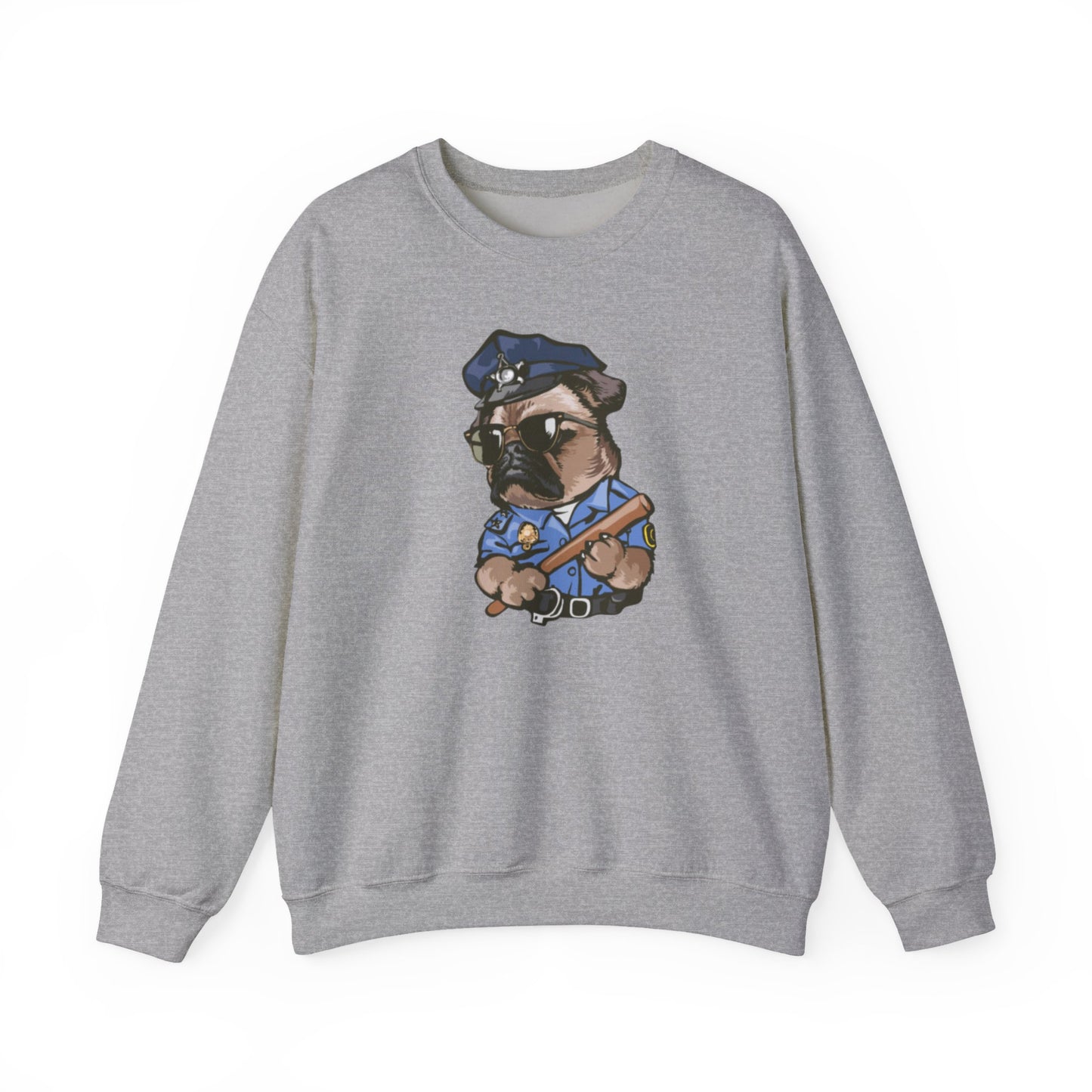 Police Pug Graphic Crewneck Sweatshirt|Eco-Friendly - Limited