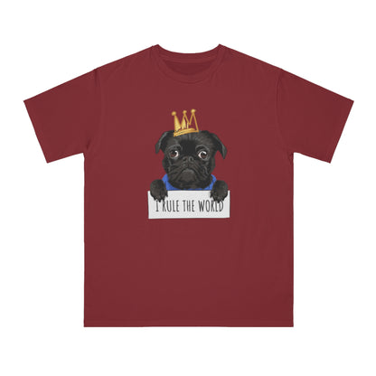 “I Rule the World” Crowned Dog Graphic Tee|Eco-Friendly