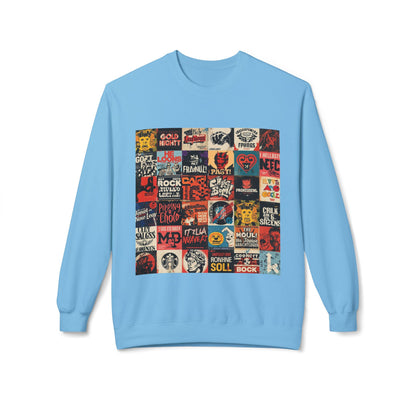 Vintage Rock Poster Collage Sweatshirt | Eco-Limited