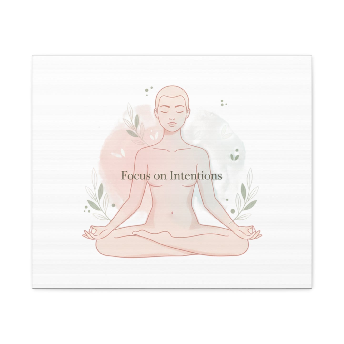Focus on Intentions Canvas | Gentle Wellness Wall Art, Pastel Gradient Meditation Print