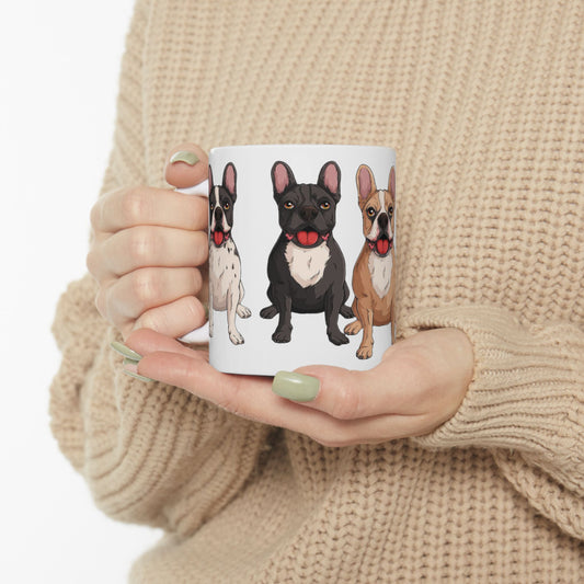 French Bulldog Trio Ceramic Mug