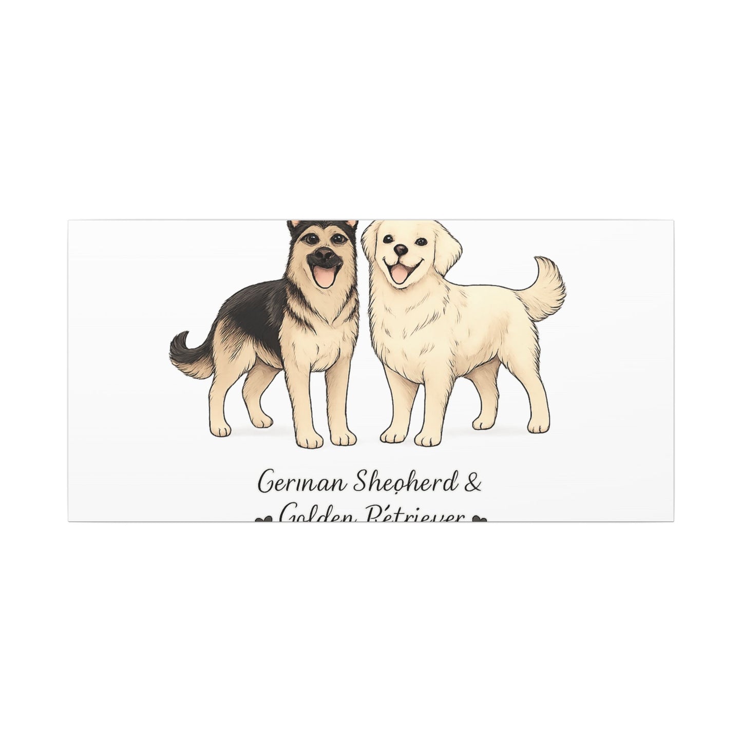 German Shepherd & Golden Retriever Canvas Wall Art