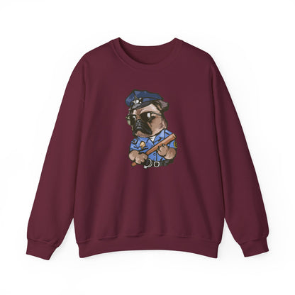 Police Pug Graphic Crewneck Sweatshirt|Eco-Friendly - Limited