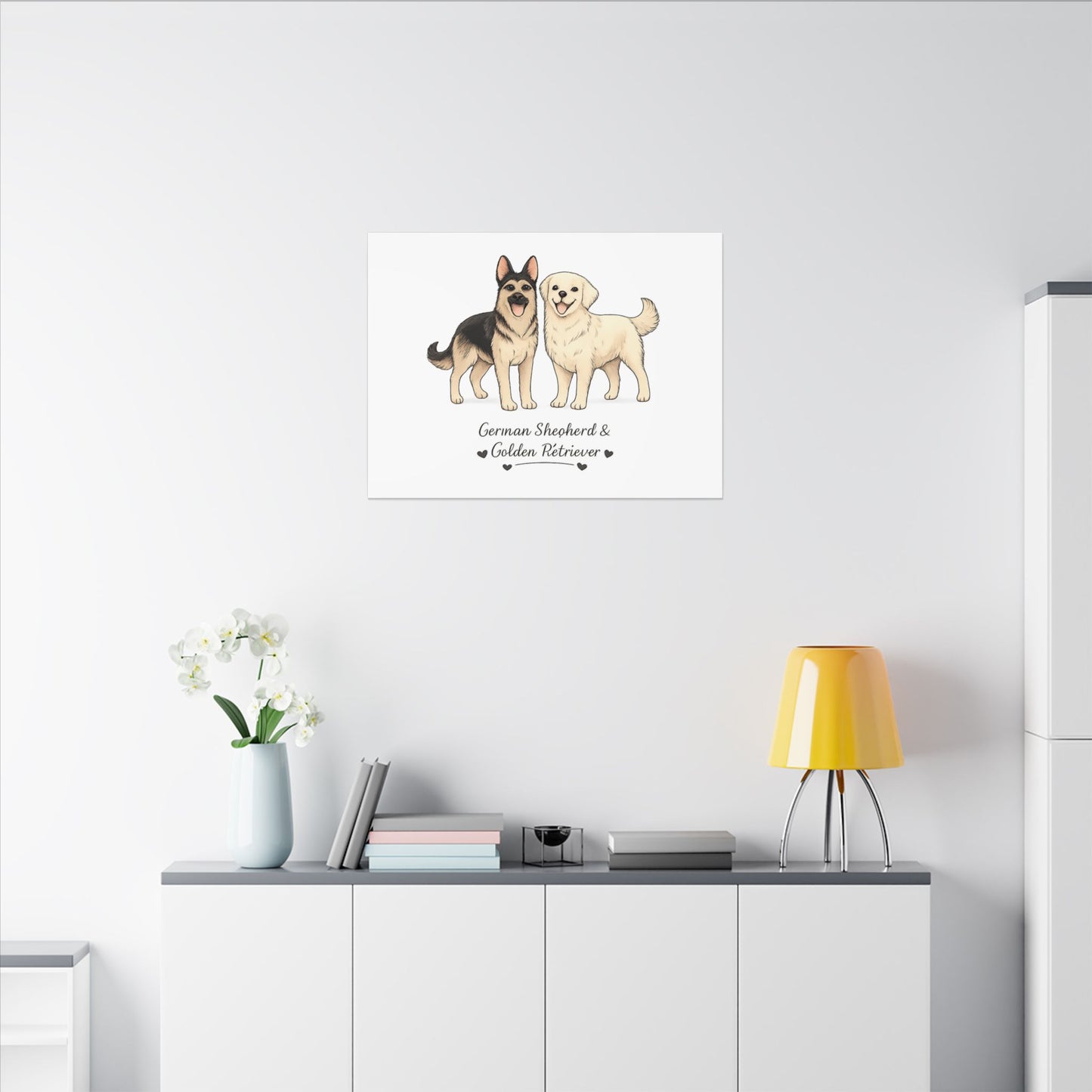 German Shepherd & Golden Retriever Canvas Wall Art