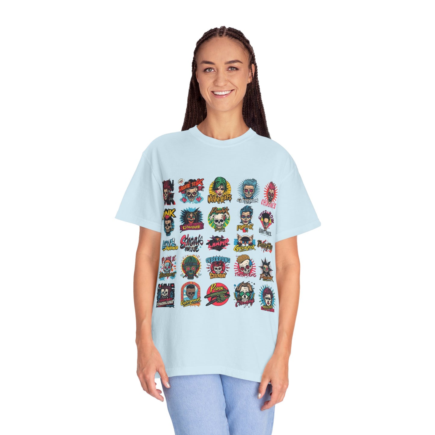 Punk Rock Skull Patch Grid T-Shirt|Eco-Friendly - Limited