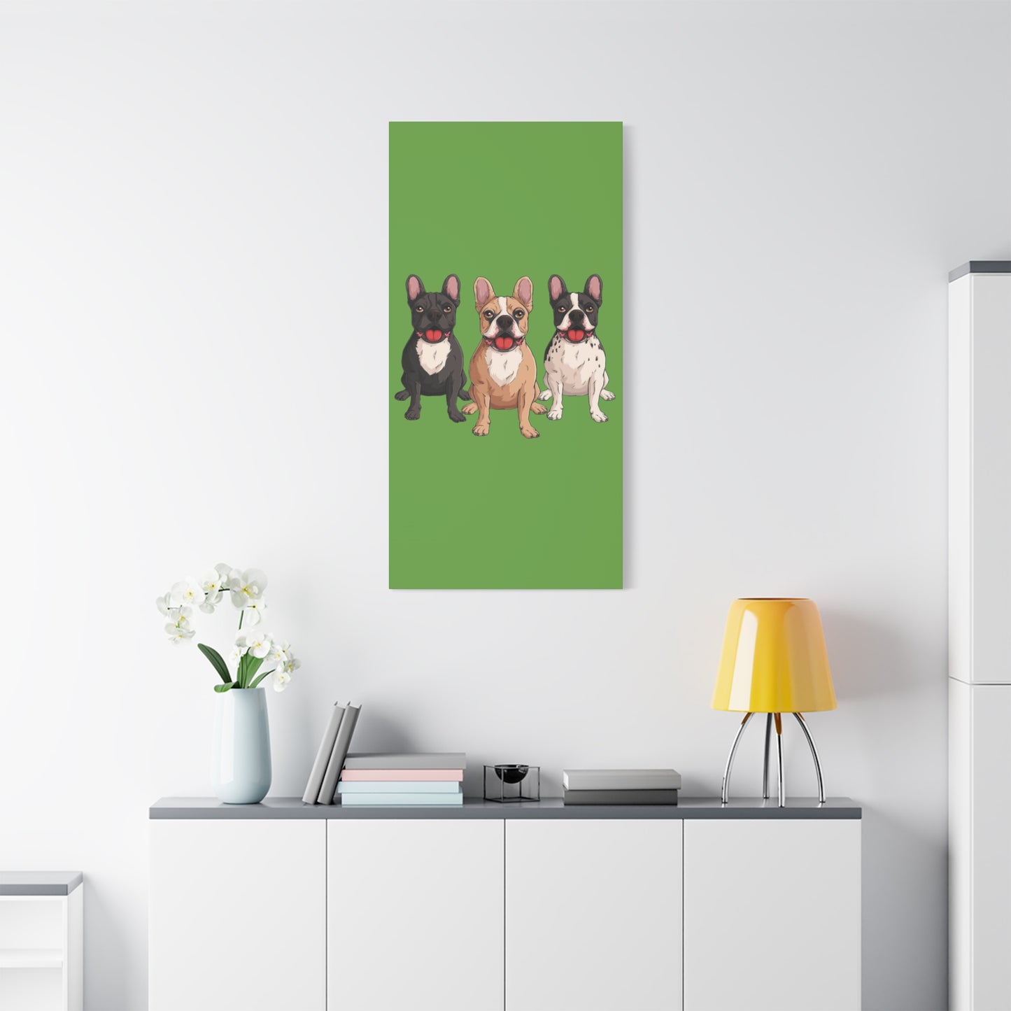 French Bulldog Trio Canvas Wall Art|Eco-Friendly - Limited