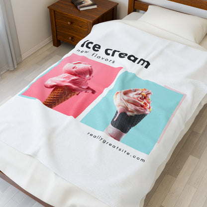 Ice Cream Photo Plush Blanket
