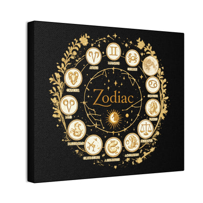 Golden Zodiac Astrology Canvas | Eco-Limited
