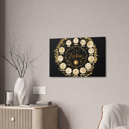 Golden Zodiac Astrology Canvas | Eco-Limited