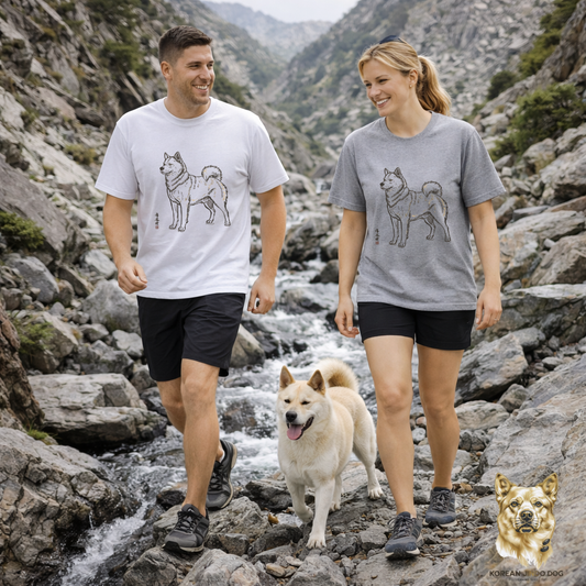Korean Jindo Line Art T-Shirt | Eco-Limited