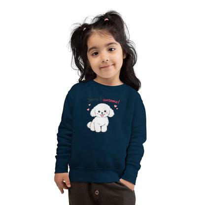 'You're Pawsome!' Cute White Puppy Kids Pullover
