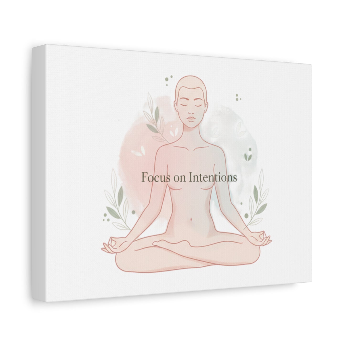 Focus on Intentions Canvas | Gentle Wellness Wall Art, Pastel Gradient Meditation Print