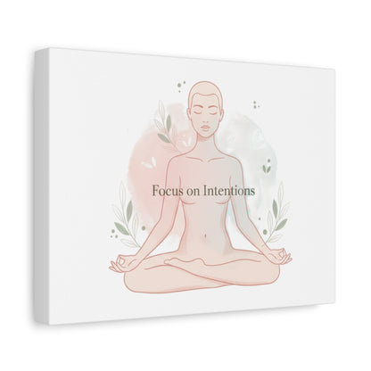 Focus on Intentions Canvas | Gentle Wellness Wall Art, Pastel Gradient Meditation Print