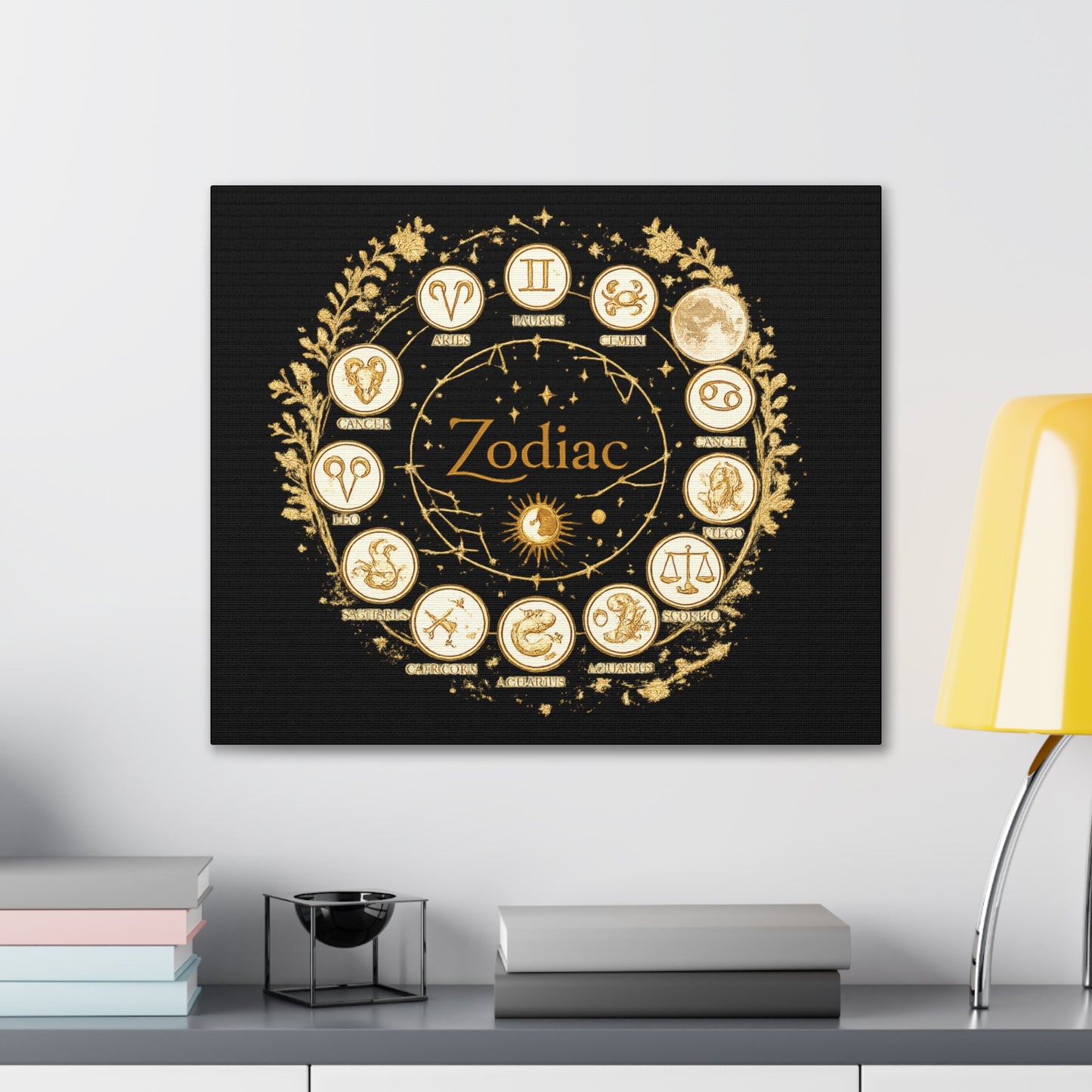 Golden Zodiac Astrology Canvas | Eco-Limited