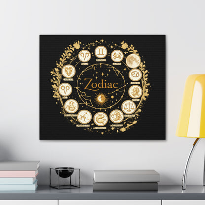 Golden Zodiac Astrology Canvas | Eco-Limited
