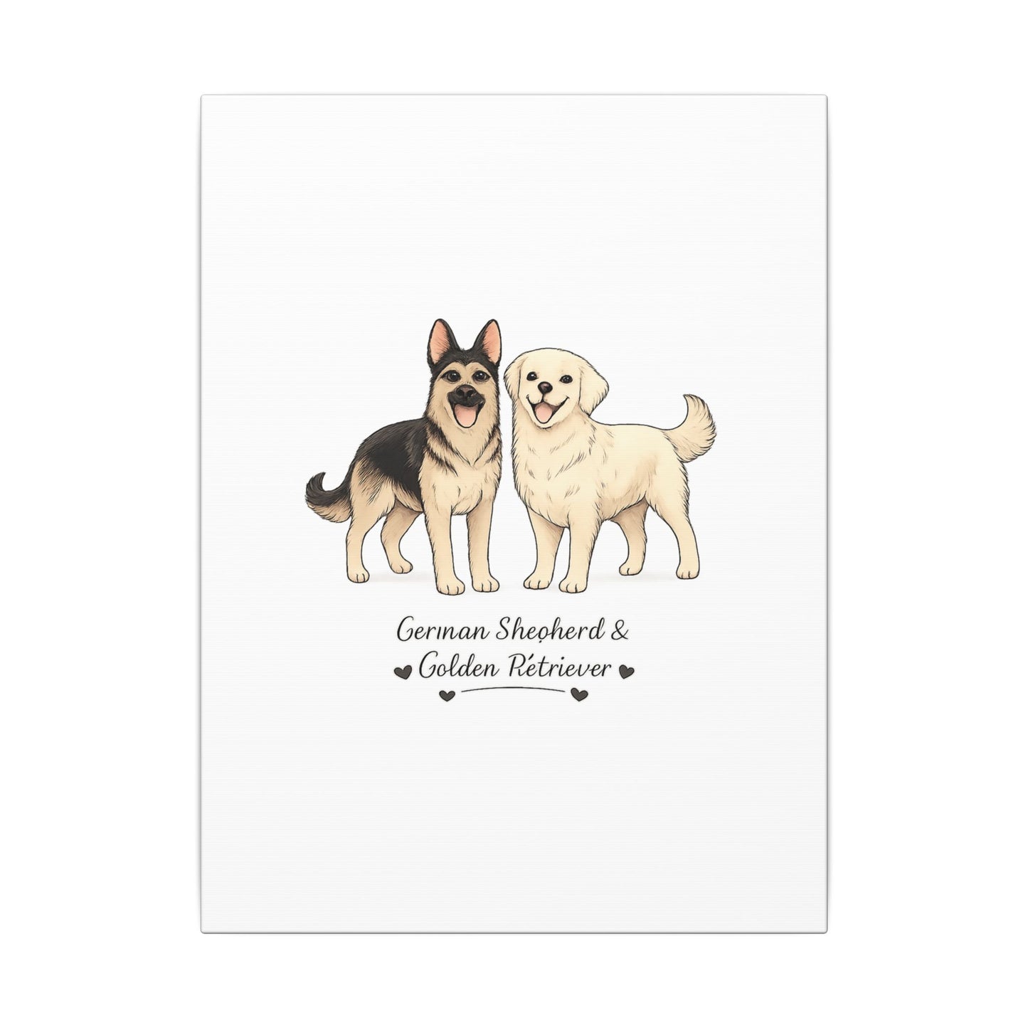 German Shepherd & Golden Retriever Canvas Wall Art