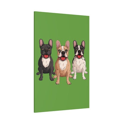 French Bulldog Trio Canvas Wall Art|Eco-Friendly - Limited