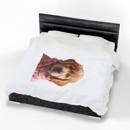 Cute Golden Retriever Puppy Plush Blanket
