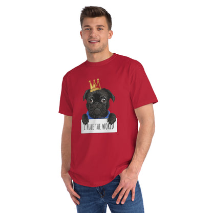 “I Rule the World” Crowned Dog Graphic Tee|Eco-Friendly