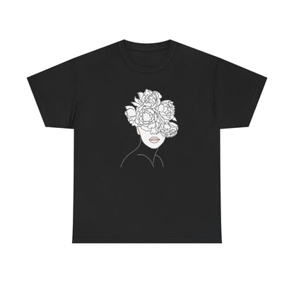 Floral Line Portrait T-Shirt | Eco-Limited