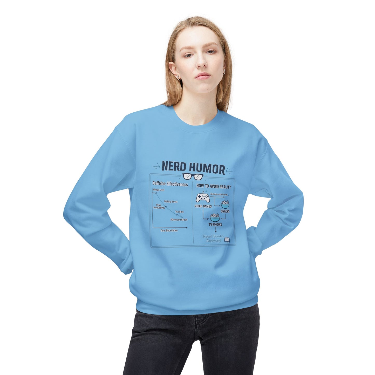 Nerd Humor Caffeine Chart Crewneck Sweatshirt | Eco-Limited
