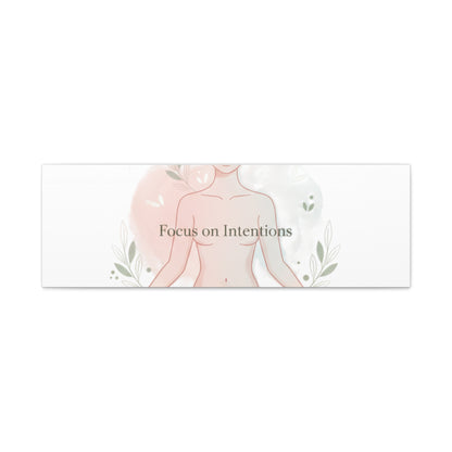 Focus on Intentions Canvas | Gentle Wellness Wall Art, Pastel Gradient Meditation Print
