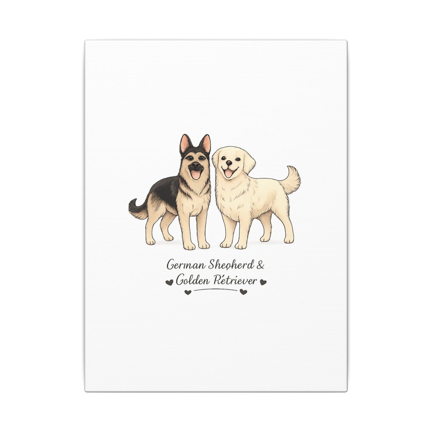 German Shepherd & Golden Retriever Canvas Wall Art