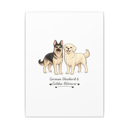 German Shepherd & Golden Retriever Canvas Wall Art