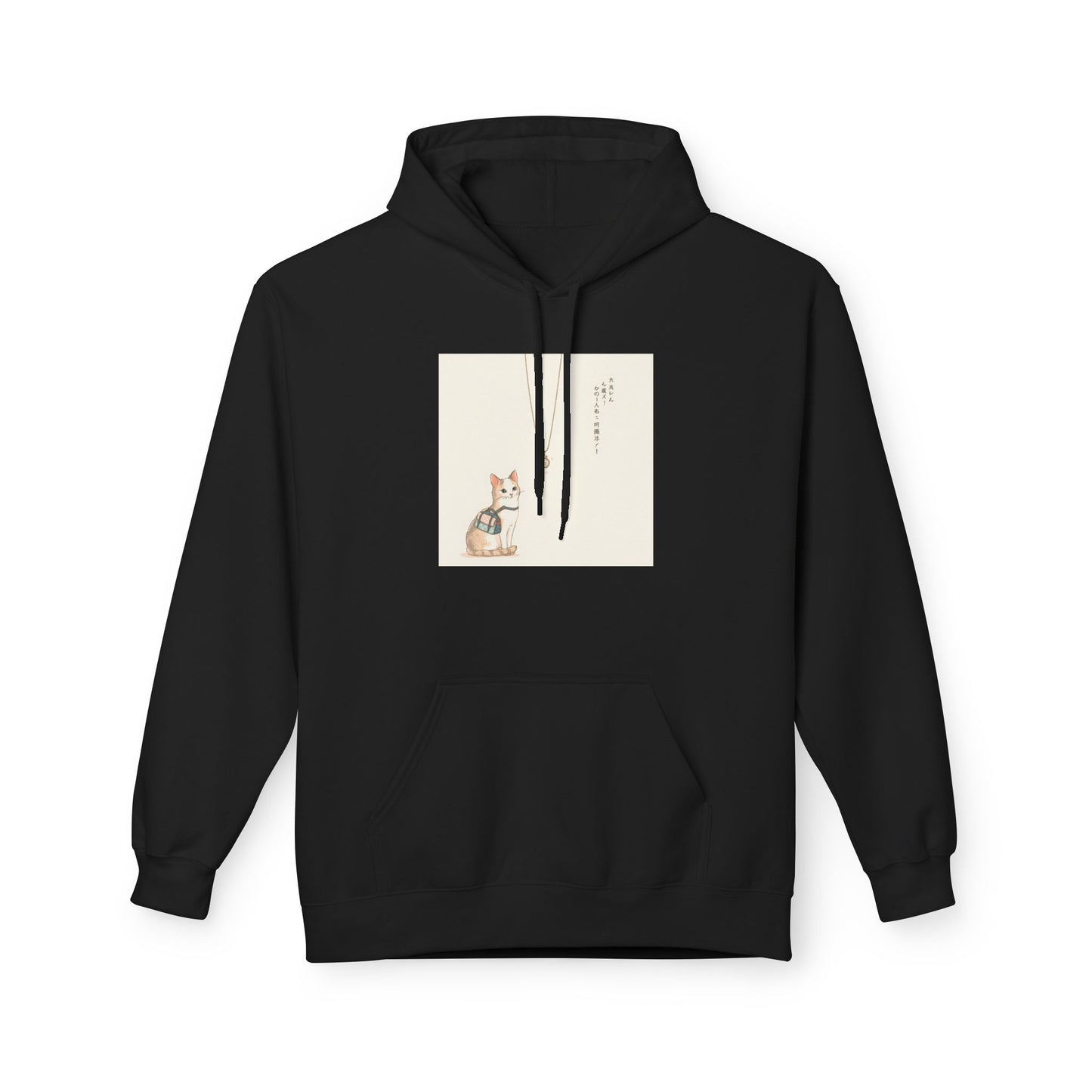 Lucky Cat Clover Illustration Hoodie | Eco-Limited
