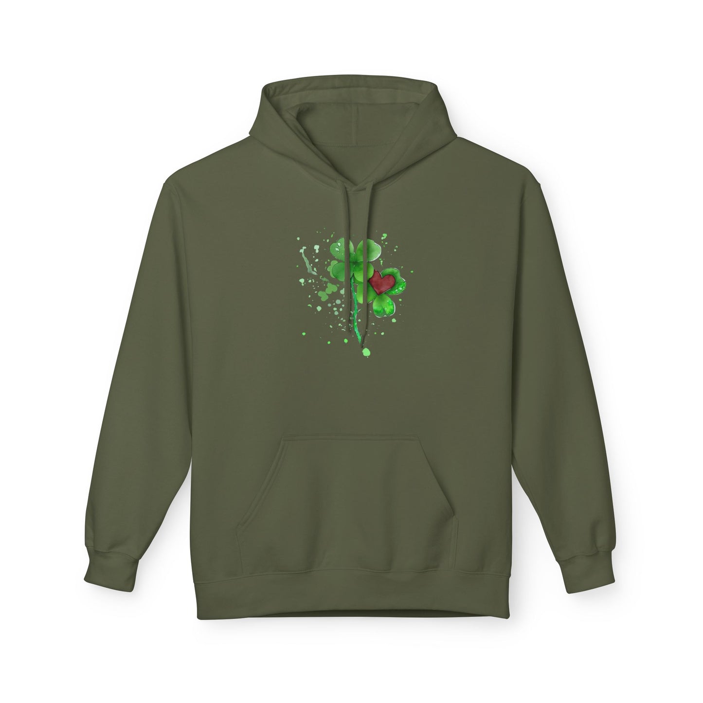 Lucky Heart Clover Watercolor Hoodie | Eco-Limited