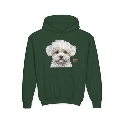 Cute White Puppy Face Youth Hoodie|Eco-Friendly - Limited