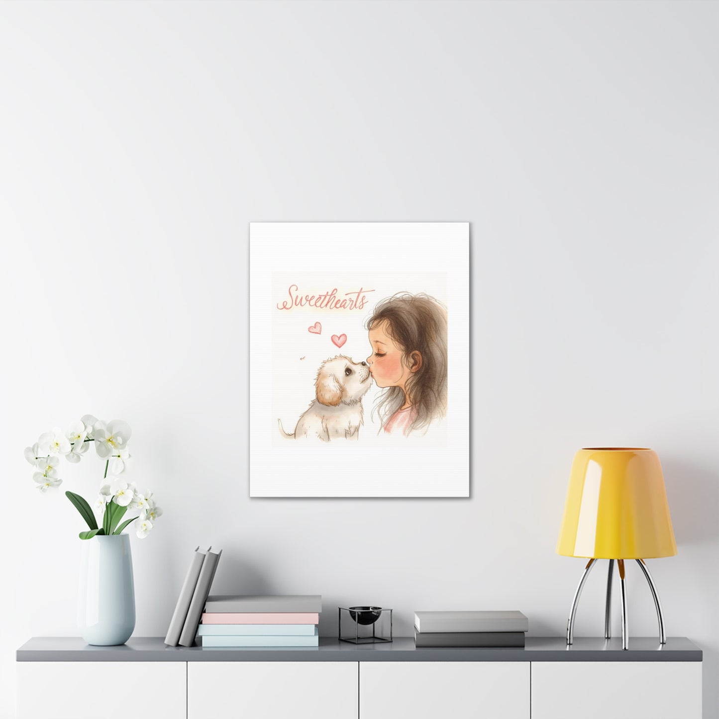 Sweethearts – Child &amp; Puppy Love Canvas | Eco-Limited