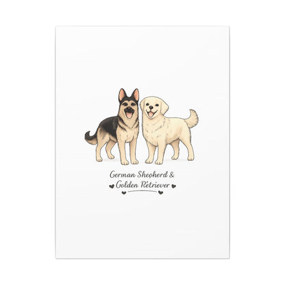 German Shepherd & Golden Retriever Canvas Wall Art