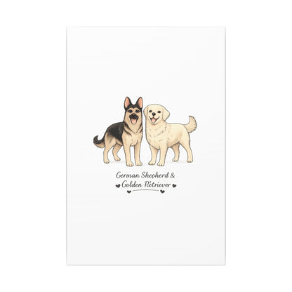 German Shepherd & Golden Retriever Canvas Wall Art