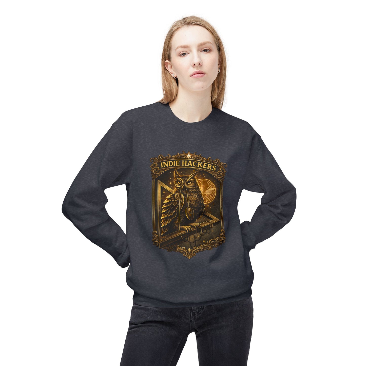 Indie Hackers Owl Graphic Sweatshirt | Eco-Limited